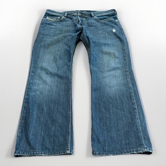 Diesel Mens Blue Zatiny Button Fly Dark Wash Denim Jeans Size 36x30 - Picture 1 of 14